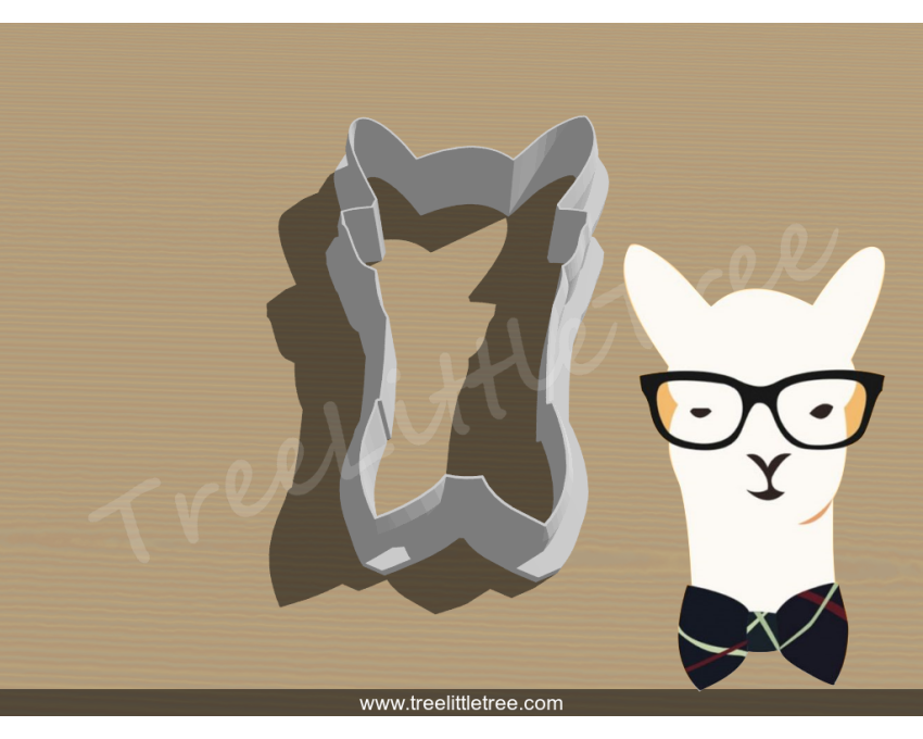 Llama with Tie Cookie Cutter. Animal Cookie Cutter