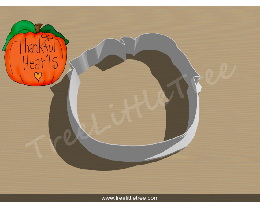 Thankful Pumpkin Cookie Cutter. Fall Season Cookie Cutter. Thanksgiving Cookie Cutter
