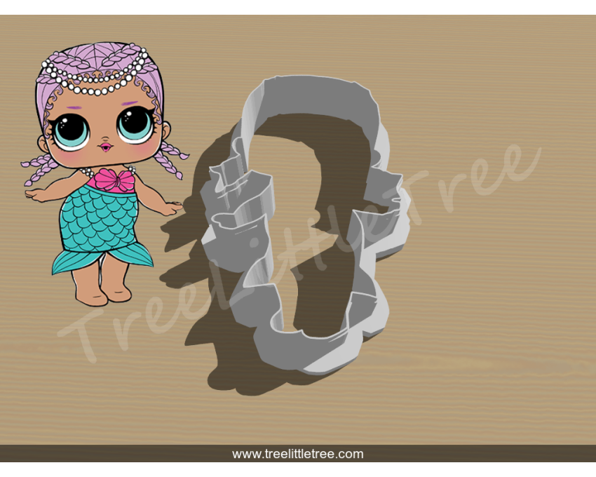 Merbaby Full Body Cookie Cutter. LOL Dolls Cookie Cutter