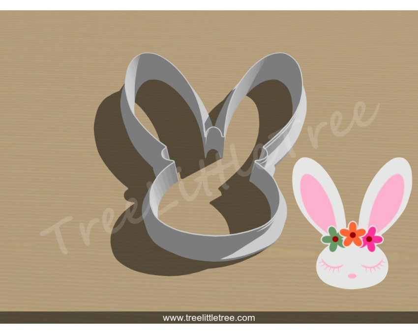 Floral Bunny Cookie Cutter. Easter Cookie Cutter