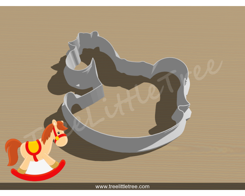 Wood Horse Cookie Cutter. Baby Shower Cookie Cutter. Cowboy Baby Cookie Cutter