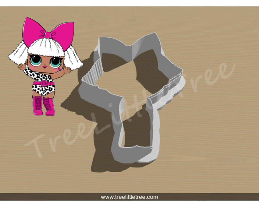 Diva Full Body Cookie Cutter. LOL Dolls Cookie Cutter