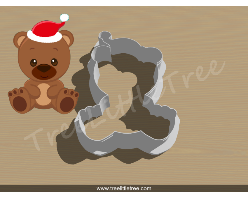 Christmas Bear Cookie Cutter. Christmas Cookie Cutter.  Animal Cookie Cutter