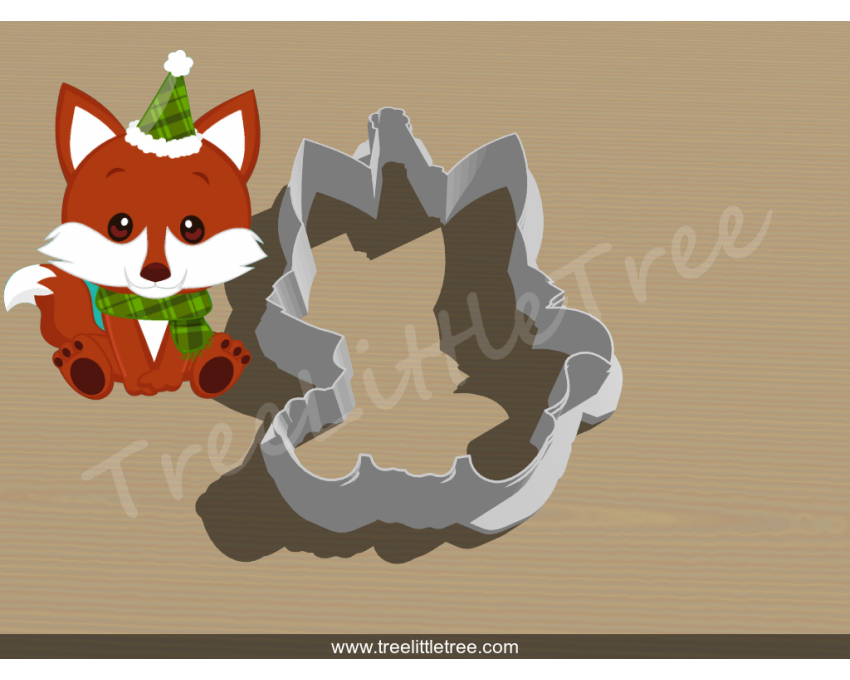 Christmas Fox Cookie Cutter. Christmas Cookie Cutter.  Animal Cookie Cutter