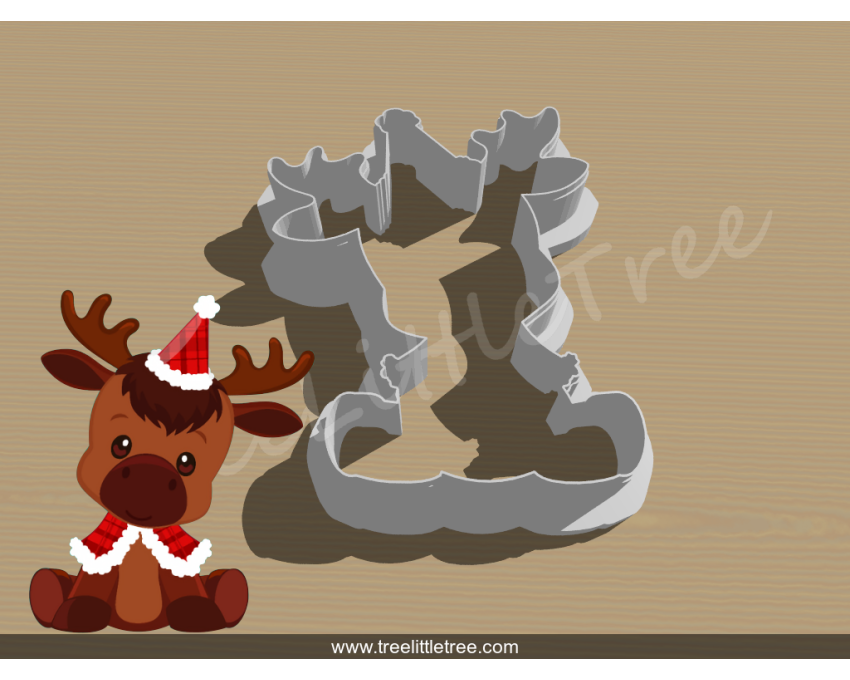 Christmas Reindeer Cookie Cutter. Christmas Cookie Cutter.  Animal Cookie Cutter