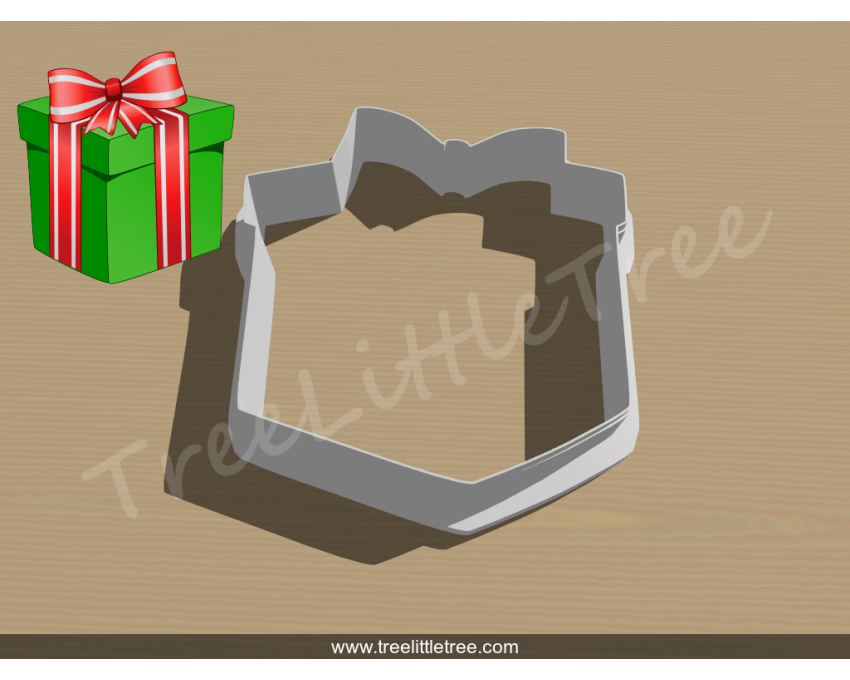 Gift Box Style 1 Cookie Cutter. Christmas Cookie Cutter. Holiday Cookie Cutter
