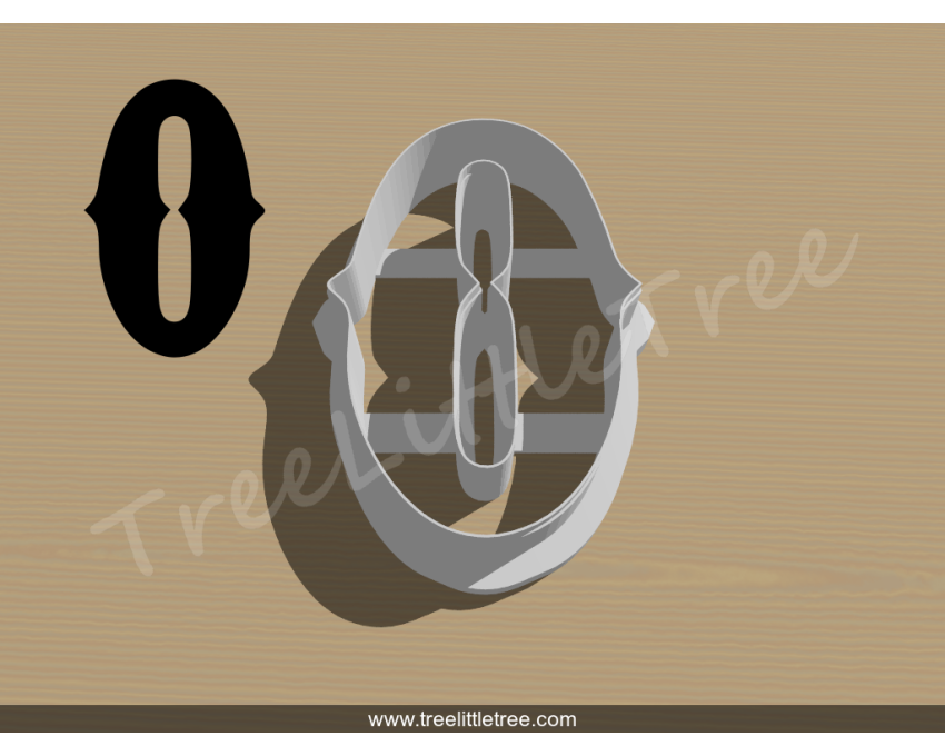 Carnival Number Zero Cookie Cutter. Number Cookie Cutter