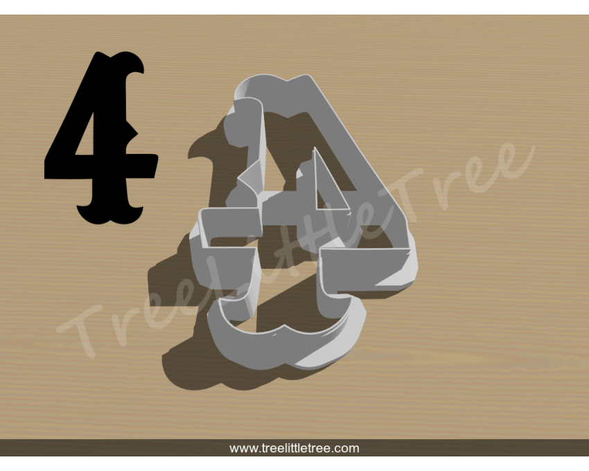 Carnival Number Four Cookie Cutter. Number Cookie Cutter