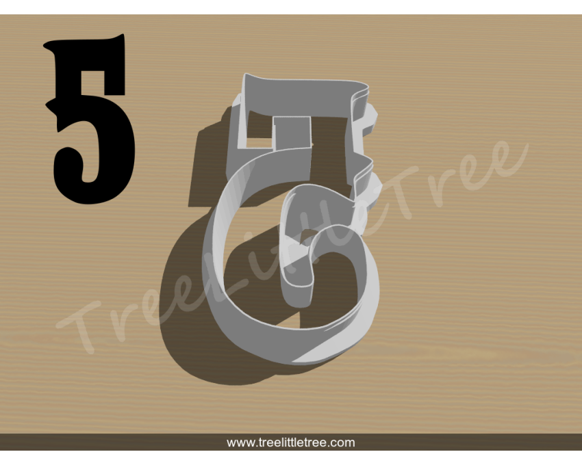 Carnival Number Five Cookie Cutter. Number Cookie Cutter