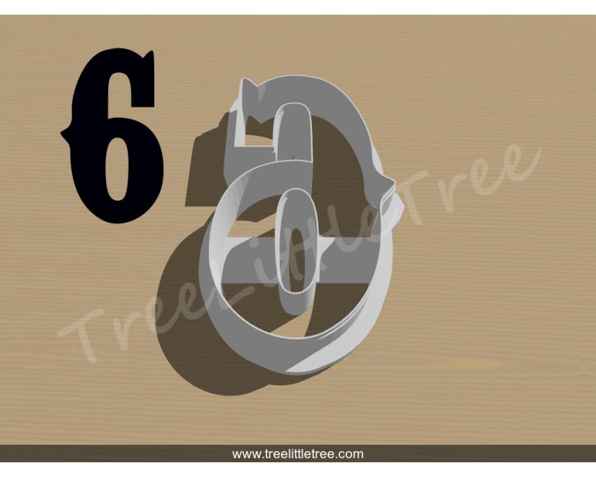 Carnival Number Six Cookie Cutter. Number Cookie Cutter