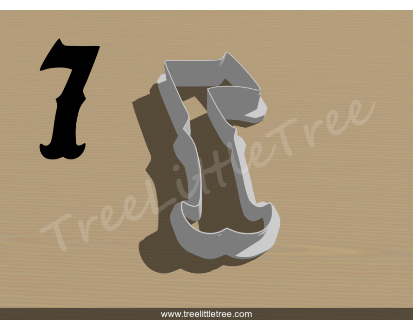 Carnival Number Seven Cookie Cutter. Number Cookie Cutter