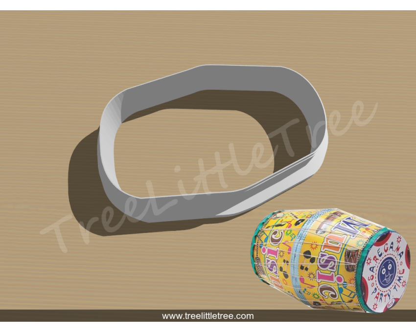Dholak Cookie Cutter. Musical Instruments cookie cutter