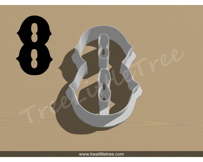 Carnival Number Eight Cookie Cutter. Number Cookie Cutter
