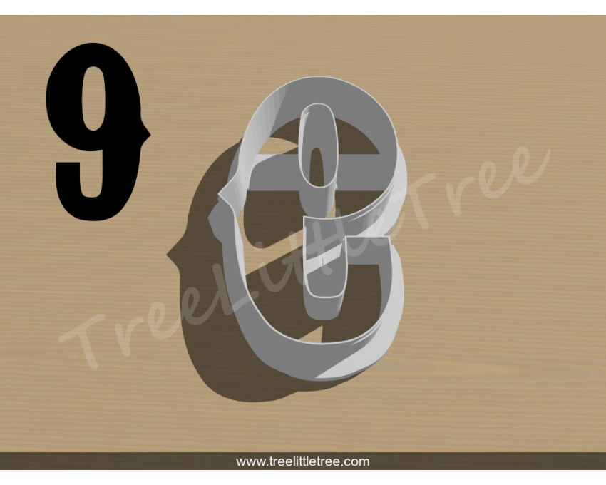 Carnival Number Nine Cookie Cutter. Number Cookie Cutter