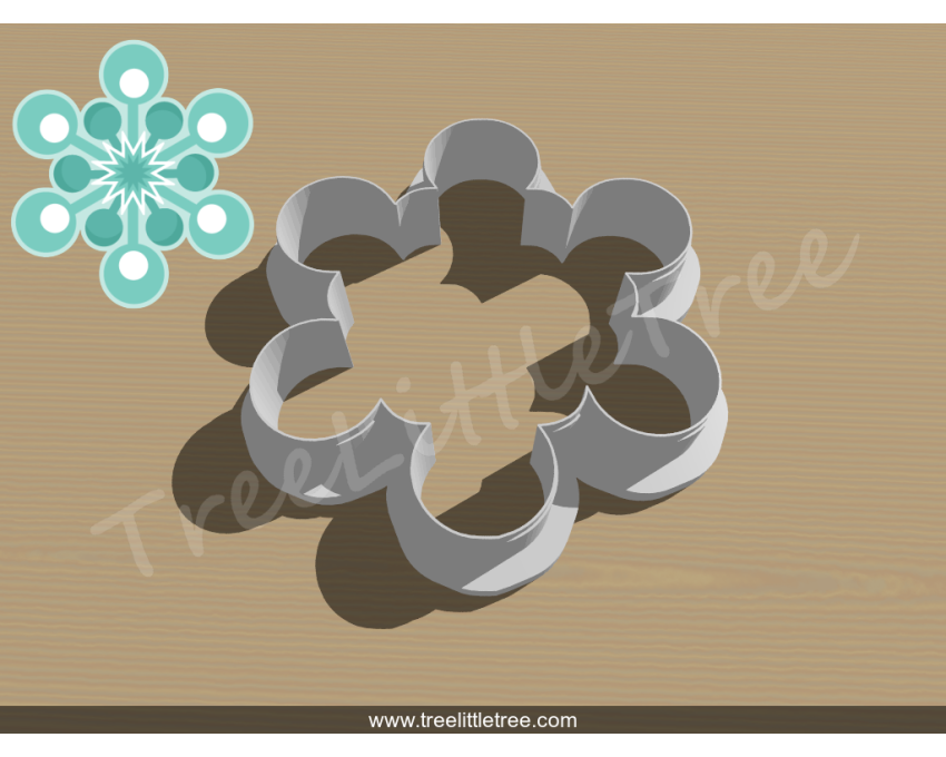 Snowflake Style 2  Cookie Cutter. Christmas Cookie Cutter