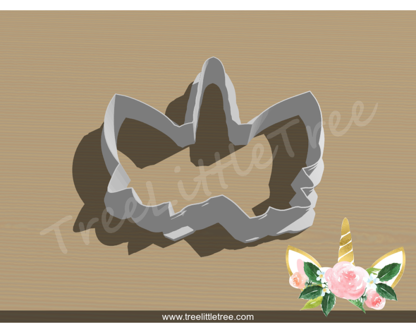 Floral Unicorn Style 1 Cookie Cutter. Unicorn Cookie Cutter