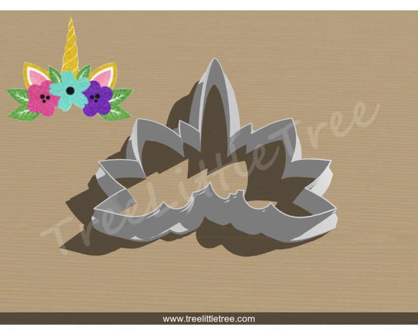 Floral Unicorn Style 2 Cookie Cutter. Unicorn Cookie Cutter