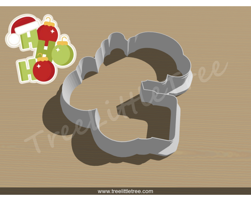 HoHoHo Cookie Cutter. Christmas Cookie Cutter.  Animal Cookie Cutter