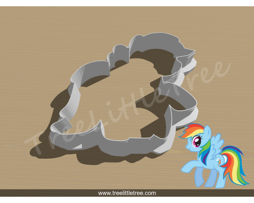 Rainbow Dash Cookie Cutter. My Little Pony Cookie Cutter.  Cartoon Cookie Cutter
