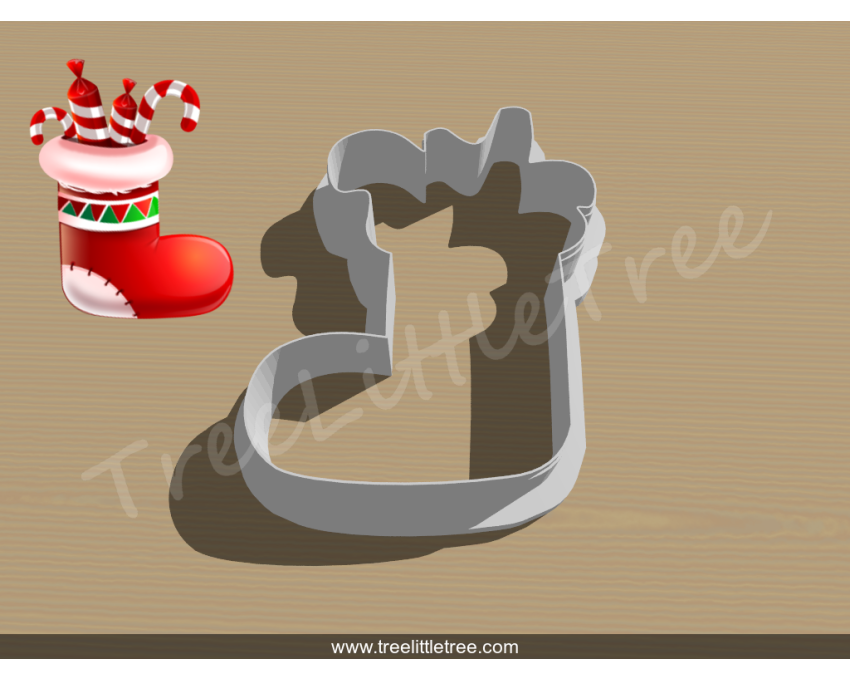 Christmas Stocking Style 2 Cookie Cutter. Christmas Cookie Cutter. 