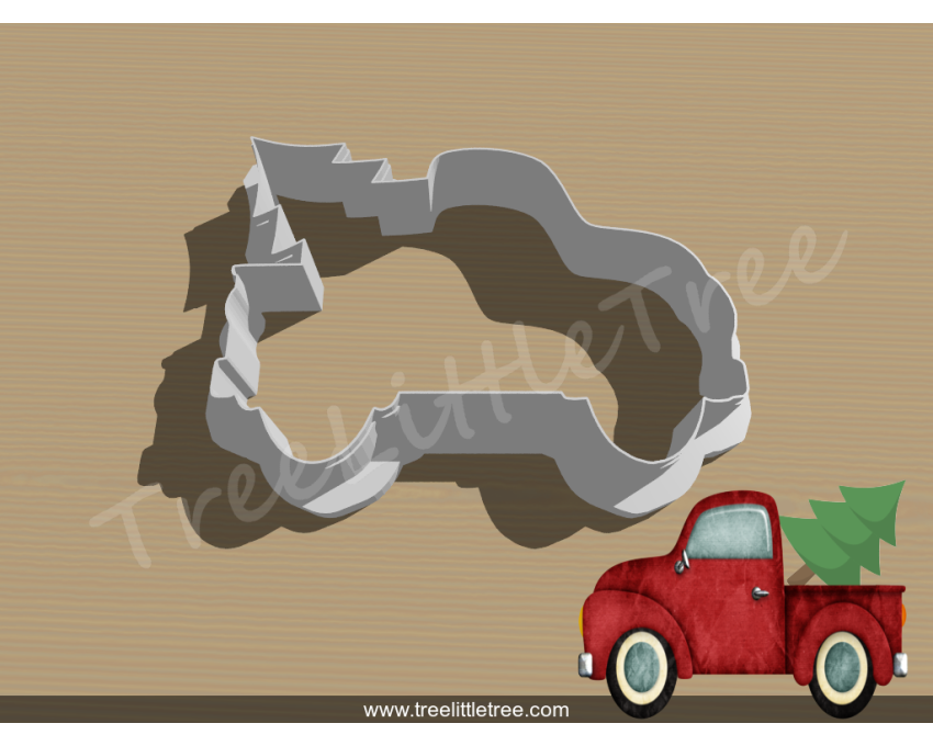 Truck with Christmas Tree Cookie Cutter. Christmas Cookie Cutter