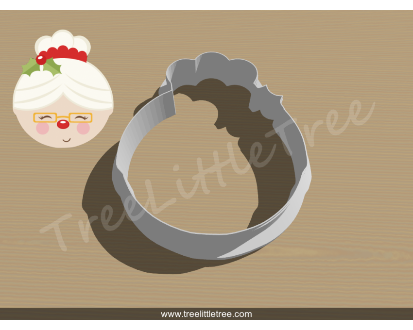 Christmas Mrs Santa Claus Cookie Cutter. Christmas Cookie Cutter.