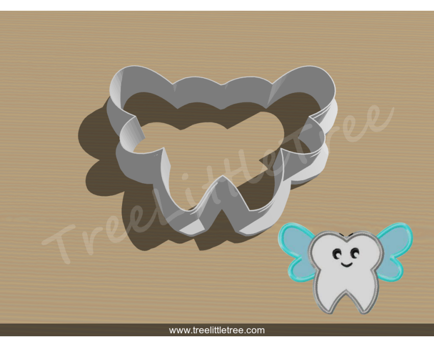 Tooth Fairy Style 2 Cookie Cutter. Tooth Fairy Day Cookie Cutter