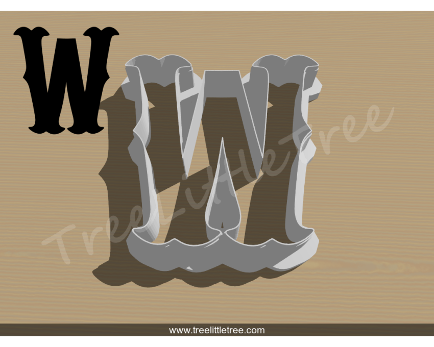 Carnival Letter W Cookie Cutter. Alphabet Cookie Cutter