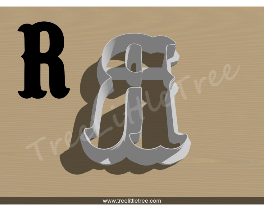 Carnival Letter R Cookie Cutter. Alphabet Cookie Cutter