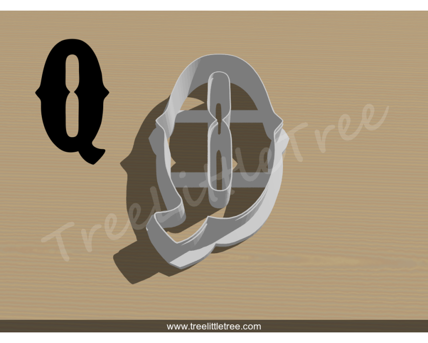 Carnival Letter Q Cookie Cutter. Alphabet Cookie Cutter