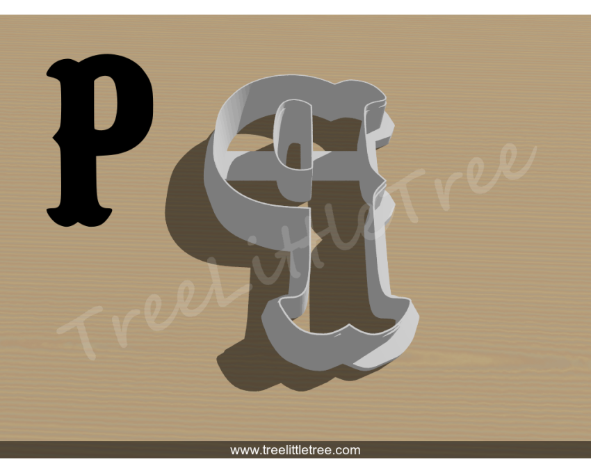 Carnival Letter P Cookie Cutter. Alphabet Cookie Cutter