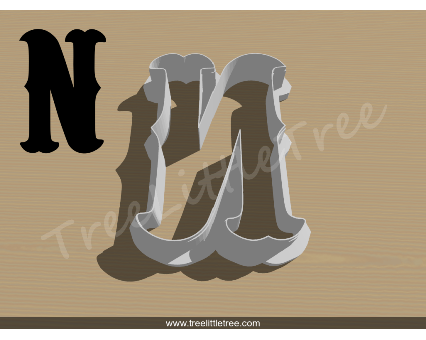 Carnival Letter N Cookie Cutter. Alphabet Cookie Cutter