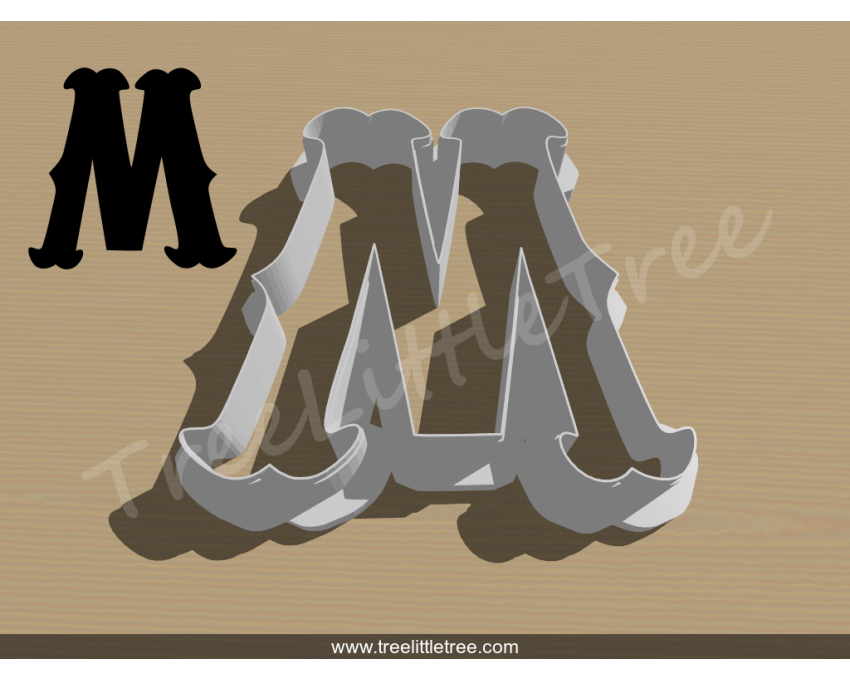 Carnival Letter M Cookie Cutter. Alphabet Cookie Cutter