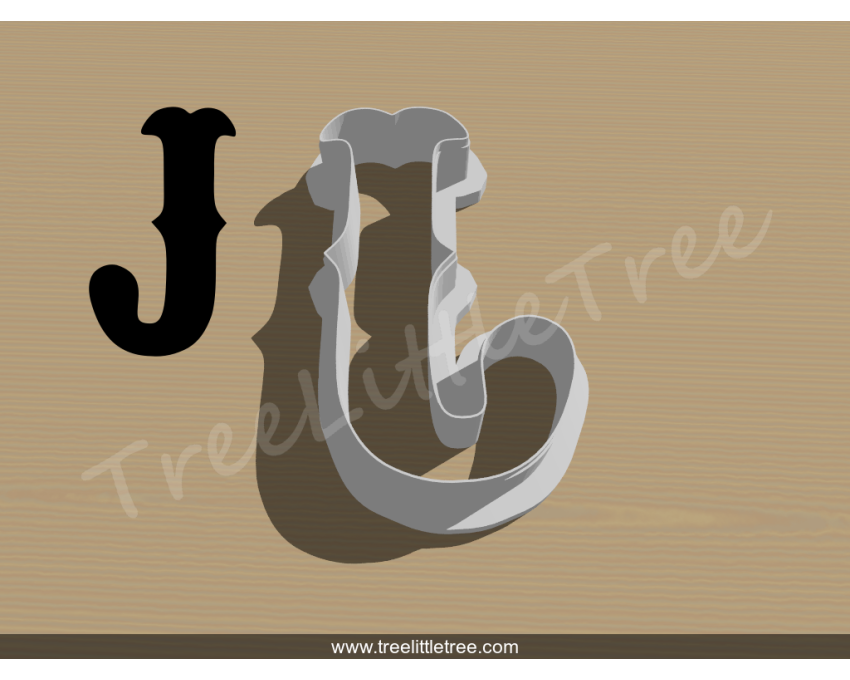 Carnival Letter J Cookie Cutter. Alphabet Cookie Cutter