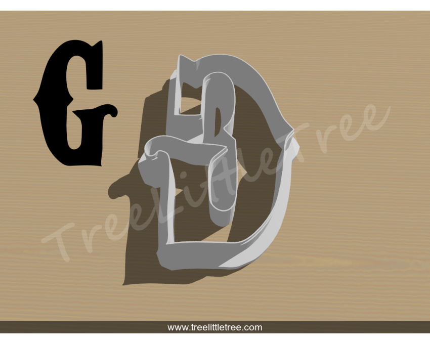 Carnival Letter G Cookie Cutter. Alphabet Cookie Cutter