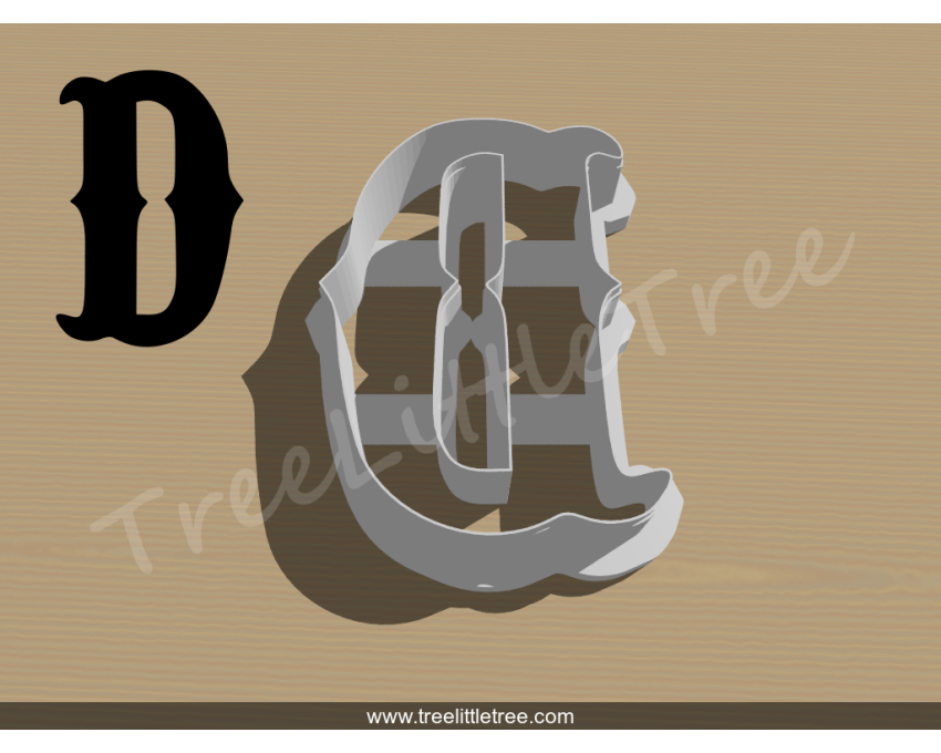 Carnival Letter D Cookie Cutter. Alphabet Cookie Cutter