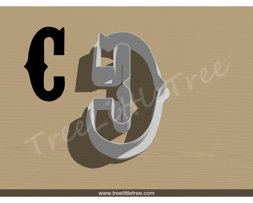 Carnival Letter C Cookie Cutter. Alphabet Cookie Cutter