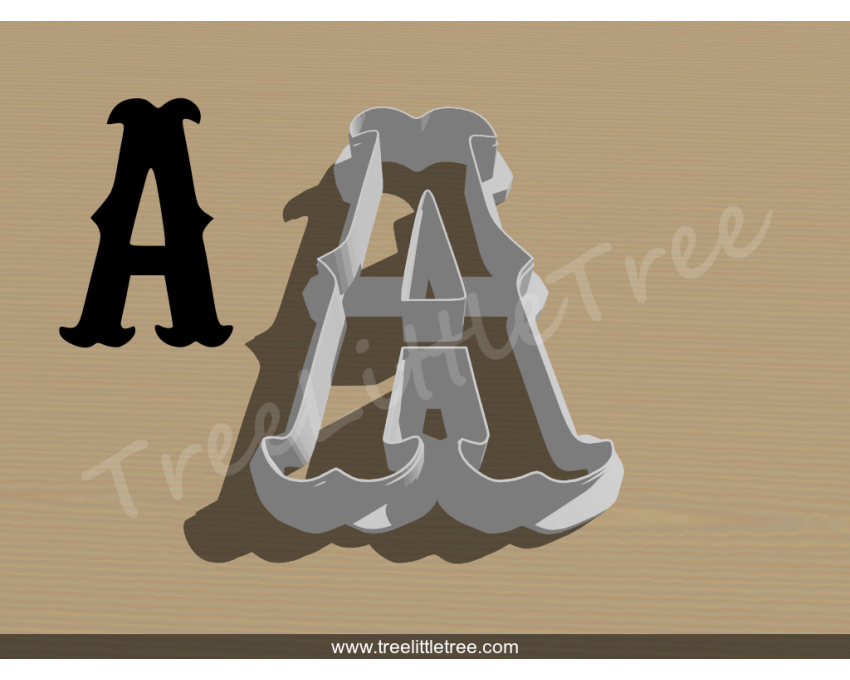 Carnival Letter A Cookie Cutter. Alphabet Cookie Cutter