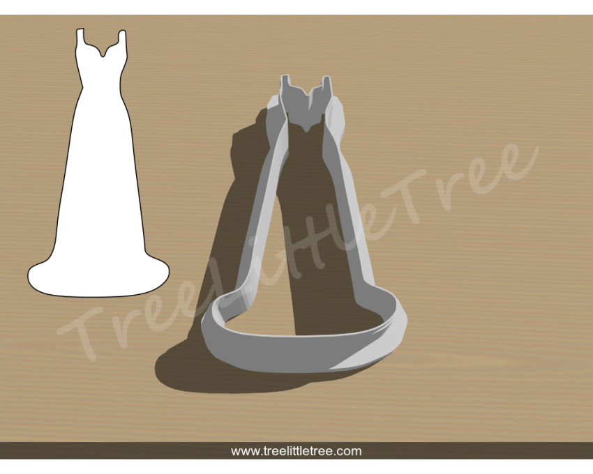 Wedding Dress Style 1 Cookie Cutter. Wedding Cookie Cutter