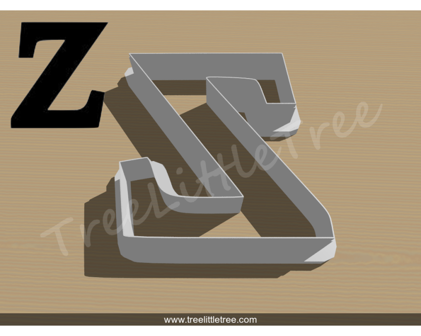 Greek Letter Zeta Cookie Cutter. Alphabet Cookie Cutter