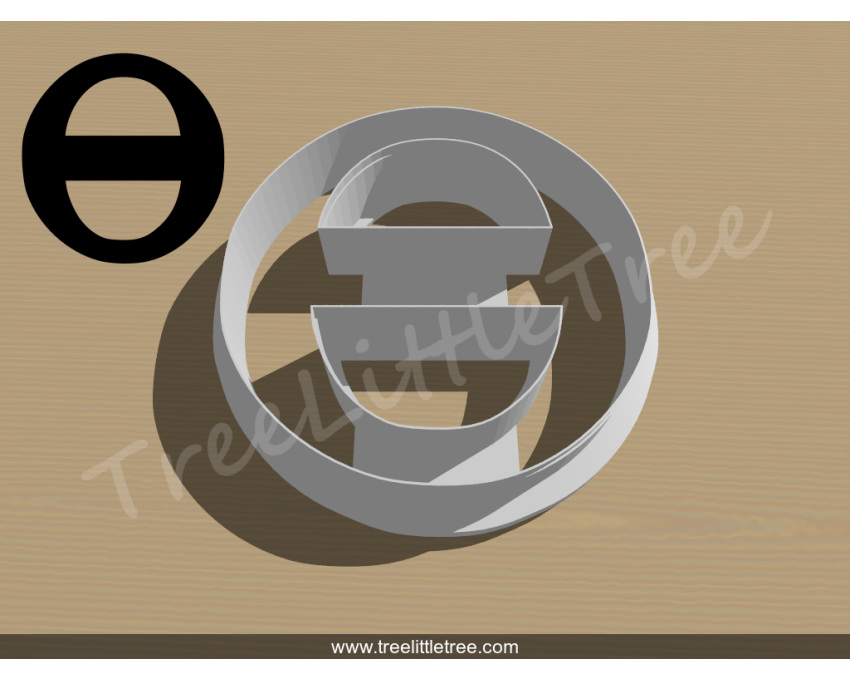 Greek Letter Theta Cookie Cutter. Alphabet Cookie Cutter