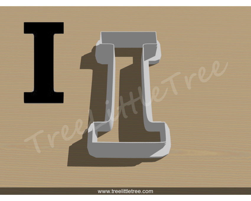 Greek Letter Iota Cookie Cutter. Alphabet Cookie Cutter