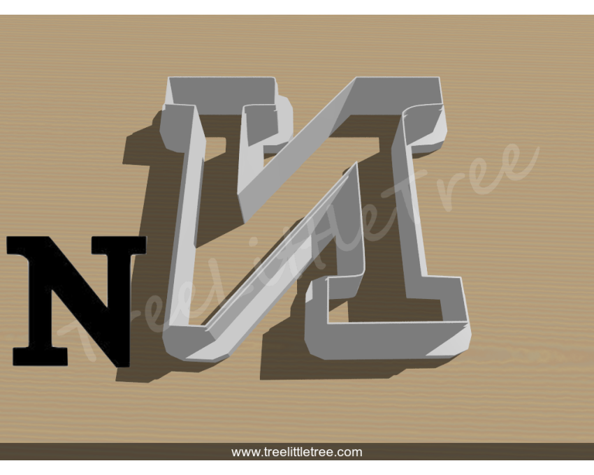 Greek Letter Nu Cookie Cutter. Alphabet Cookie Cutter