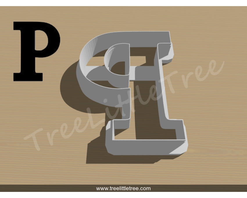 Greek Letter Rho Cookie Cutter. Alphabet Cookie Cutter