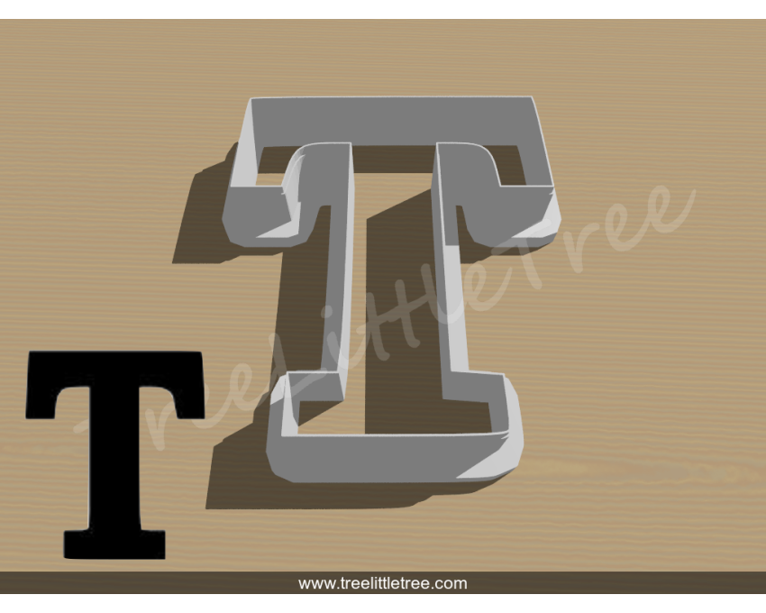 Greek Letter Tau Cookie Cutter. Alphabet Cookie Cutter