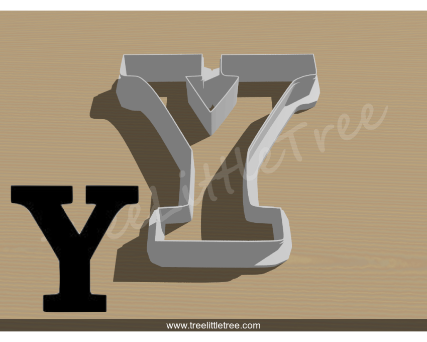 Greek Letter Upsilon Cookie Cutter. Alphabet Cookie Cutter