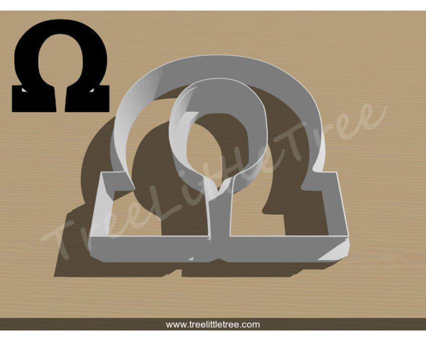 Greek Letter Omega Cookie Cutter. Alphabet Cookie Cutter