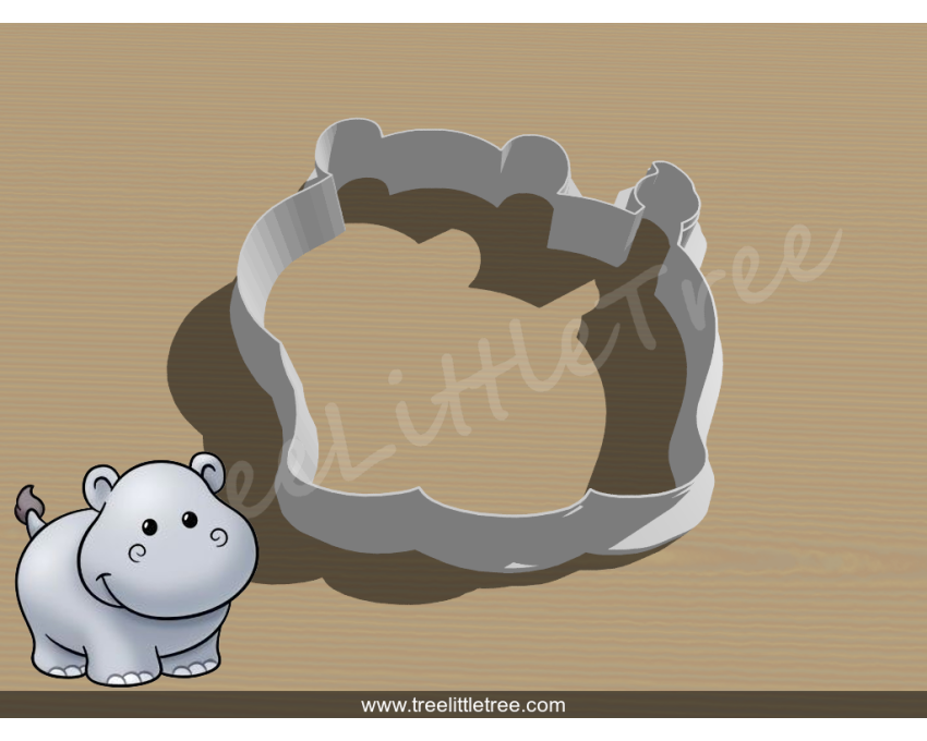 Hippo Cookie Cutter. Animal Cookie Cutter