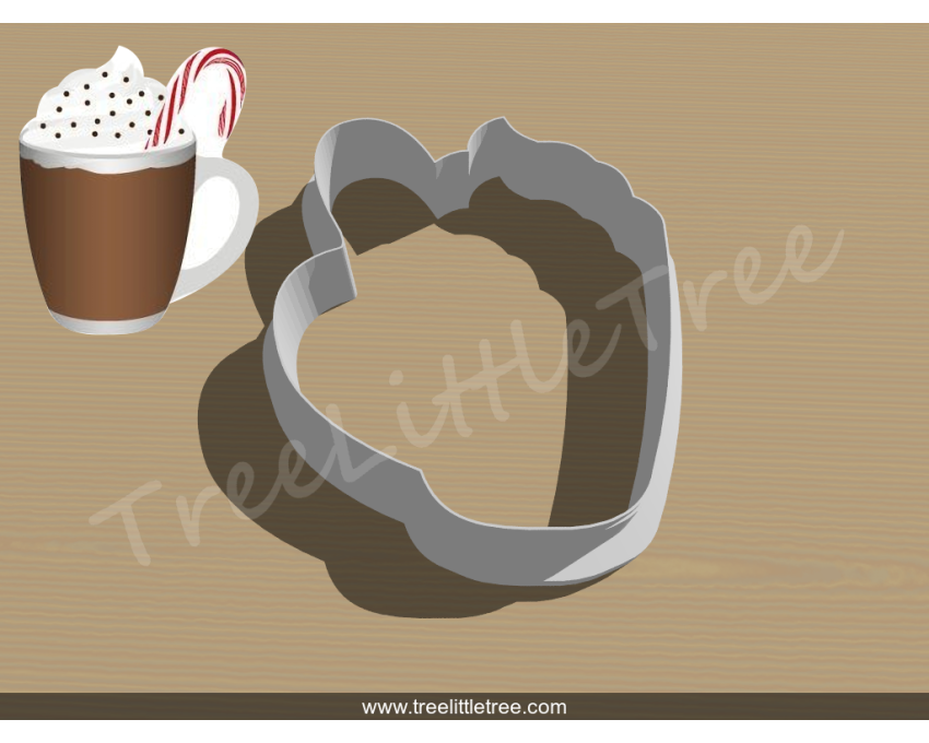 Hot Cocoa Style 2 Cookie Cutter. Hot Chocolate Cookie Cutter.Food Cookie Cutter. Christmas Cookie Cutter