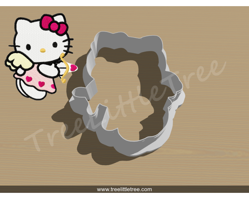 Cupid Hello Kitty Cookie Cutter. Valentine's day Cookie Cutter. Hello Kitty Cookie Cutter